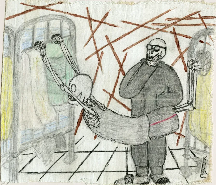 Как приходят идеи картин или разминка йога Дениса