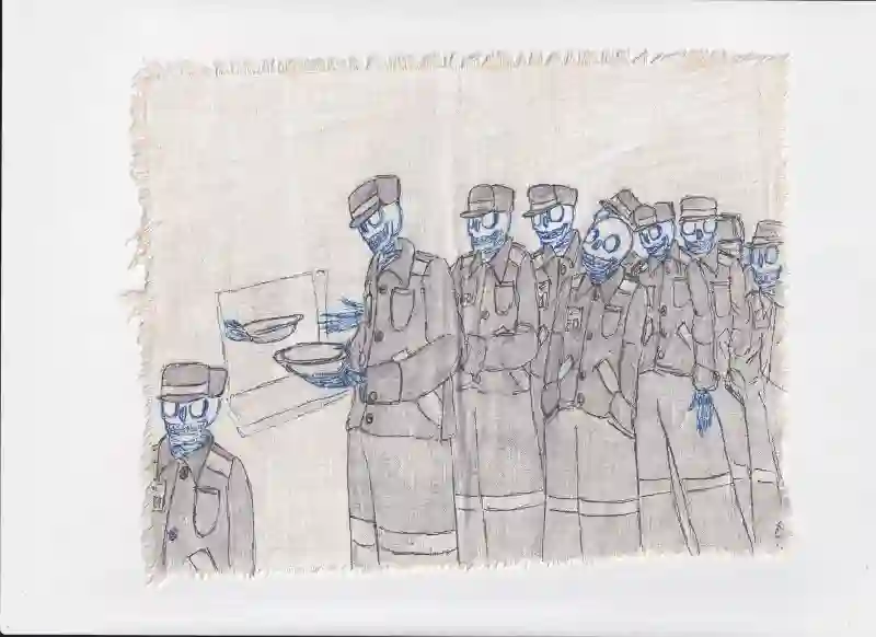 Стоя за пайкой у раздачи